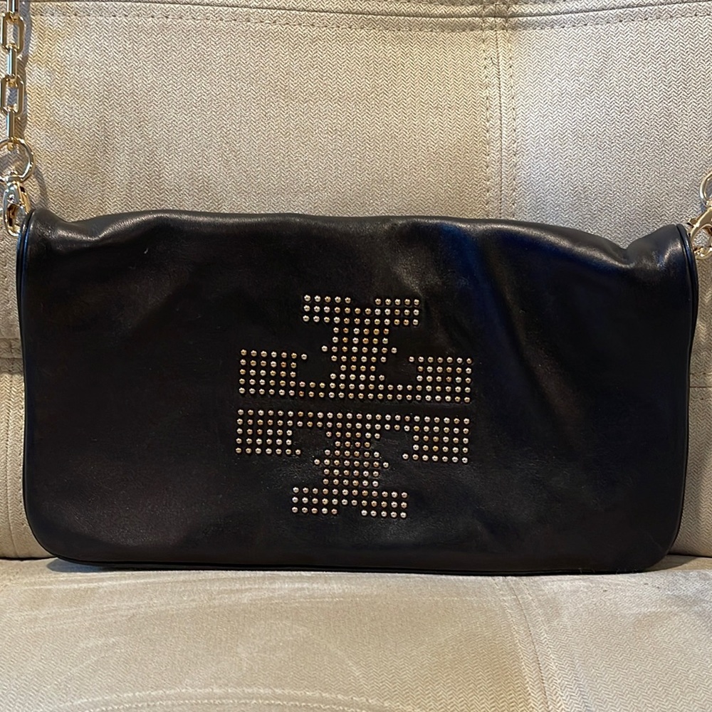 Tory Burch Logo Studded Crossbody Bag